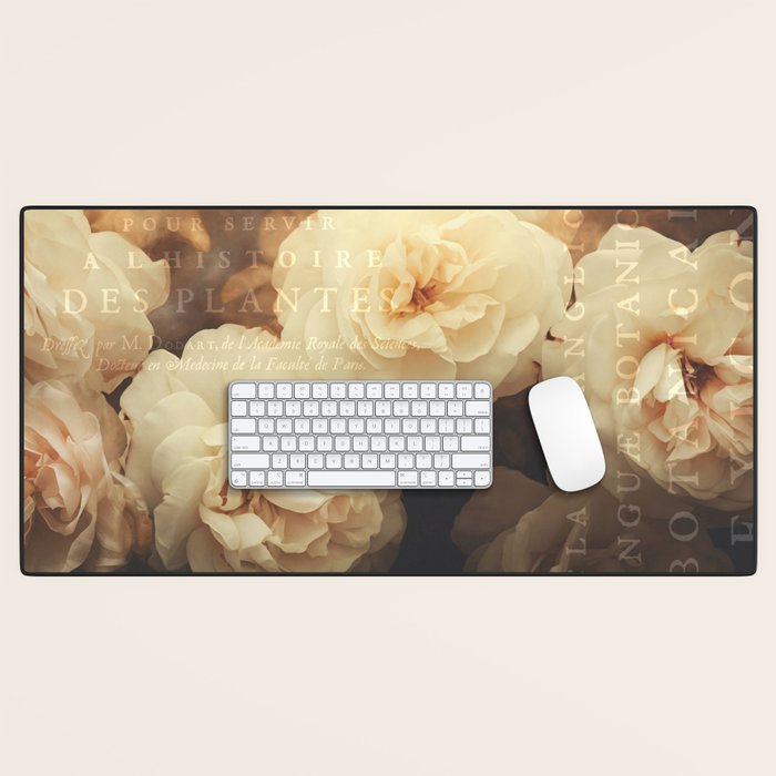 Floral Luxury In Twilight Sepia Peach Desk Mat Gallery Image 1