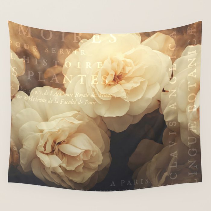 Floral Luxury In Twilight Sepia Peach Wall Tapestry Gallery Image 4