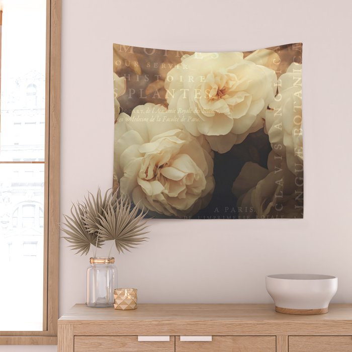Floral Luxury In Twilight Sepia Peach Wall Tapestry Gallery Image 2