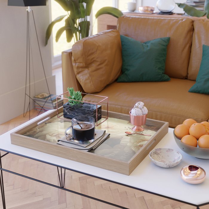 Floral Luxury In Twilight Sepia Peach Serving Tray Gallery Image 2