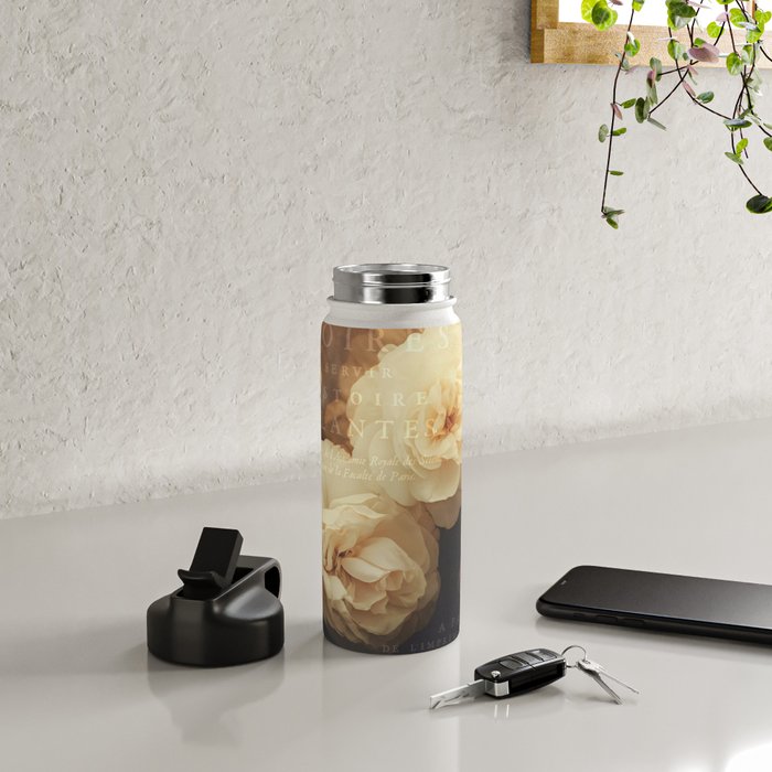 Floral Luxury In Twilight Sepia Peach Water Bottle Gallery Image 4