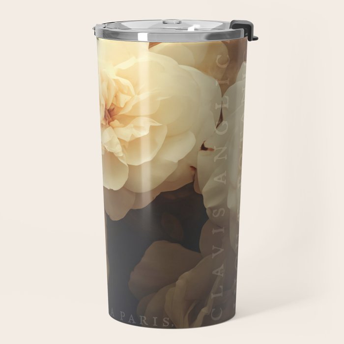 Floral Luxury In Twilight Sepia Peach Travel Mug Gallery Image 2