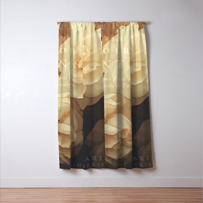 Floral Luxury In Twilight Sepia Peach Window Curtain Gallery Image 3