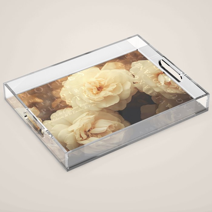 Floral Luxury In Twilight Sepia Peach Acrylic Tray Gallery Image 1