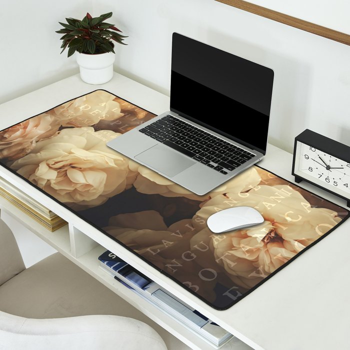 Floral Luxury In Twilight Sepia Peach Desk Mat Gallery Image 2
