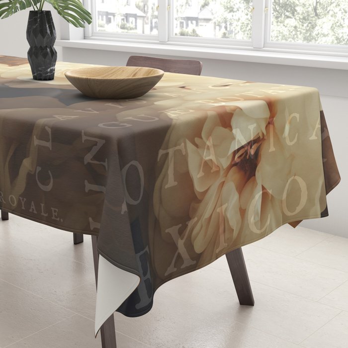 Floral Luxury In Twilight Sepia Peach Tablecloth Gallery Image 3