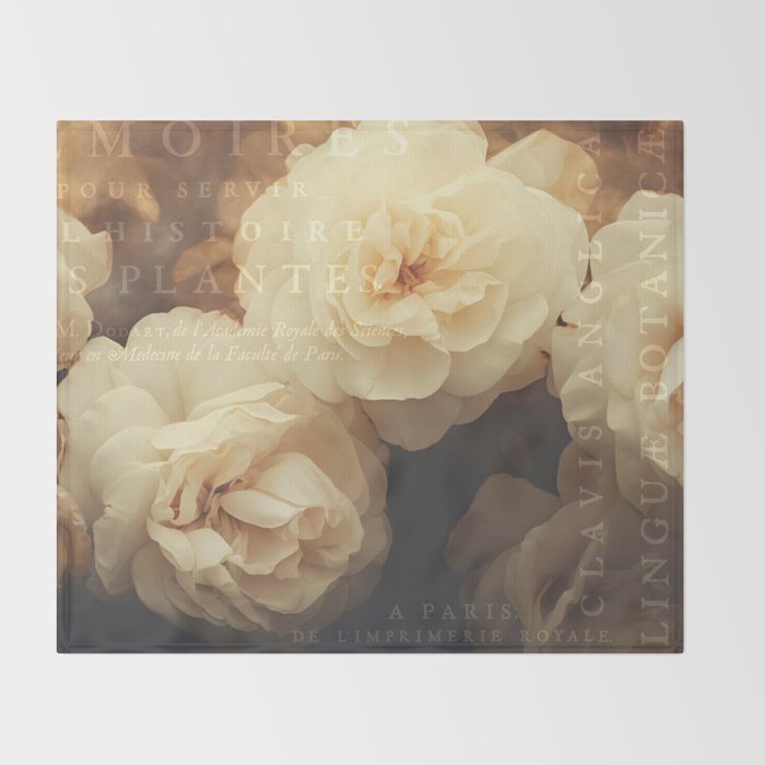 Floral Luxury In Twilight Sepia Peach Throw Blanket Gallery Image 2