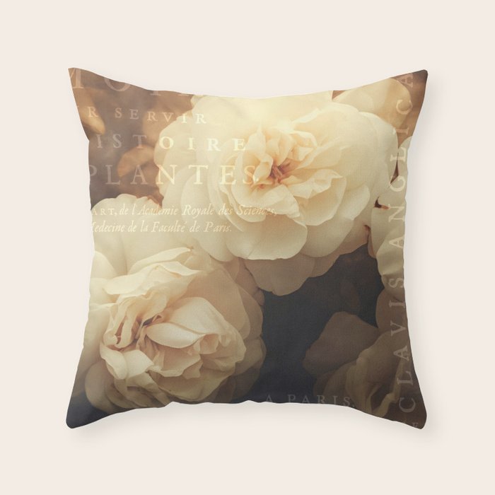 Floral Luxury In Twilight Sepia Peach Throw Pillow Gallery Image 1