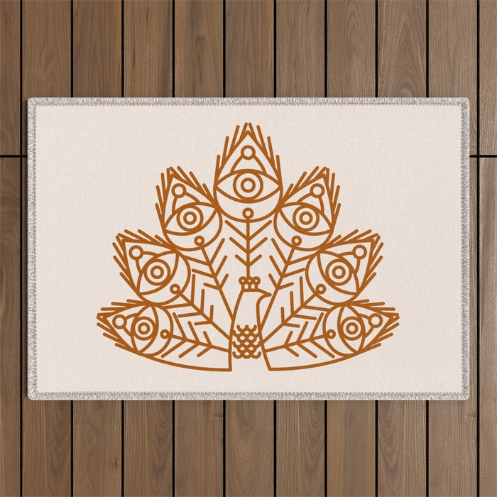 Cosmic Peacock Outdoor Rug Gallery Image 1