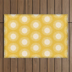 Boho Summer Sun Pattern IV Bright Yellow Outdoor Rug Gallery Image 1
