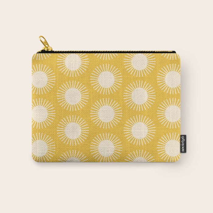 Boho Summer Sun Pattern IV Bright Yellow Carry All Pouch Gallery Image 1