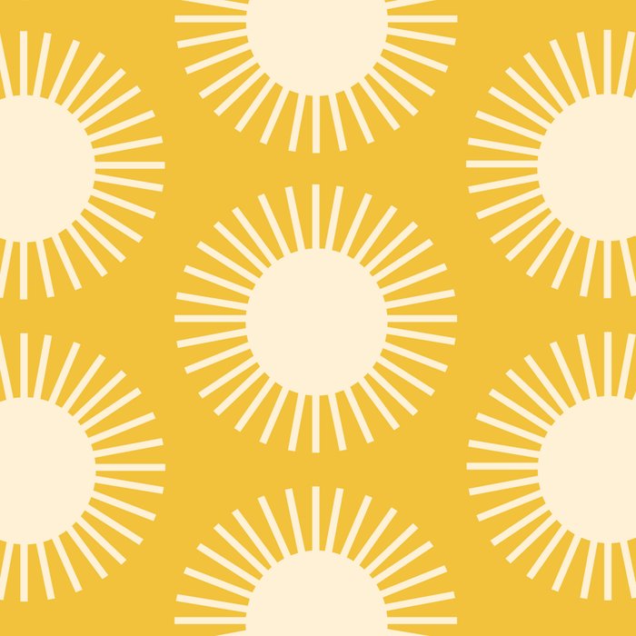 Boho Summer Sun Pattern IV Bright Yellow Coffee Mug Gallery Image 2
