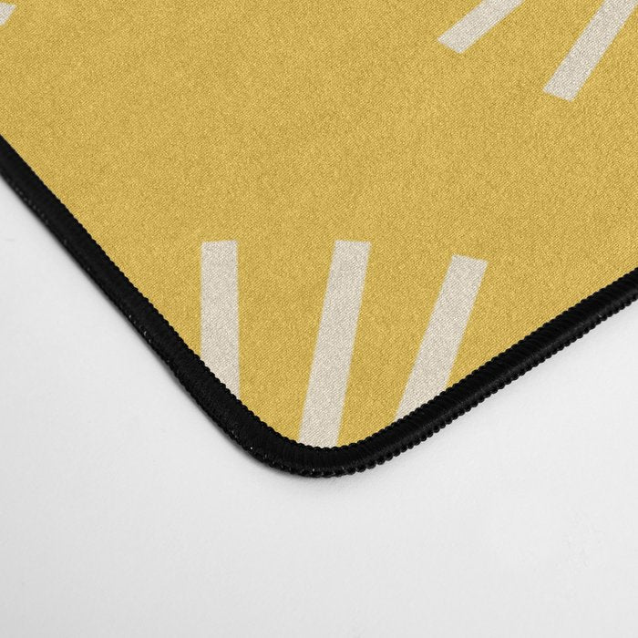 Boho Summer Sun Pattern IV Bright Yellow Desk Mat Gallery Image 4