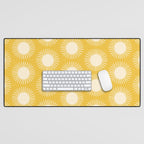 Boho Summer Sun Pattern IV Bright Yellow Desk Mat Gallery Image 1
