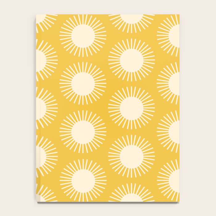 Boho Summer Sun Pattern IV Bright Yellow Notebook Gallery Image 4