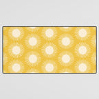 Boho Summer Sun Pattern IV Bright Yellow Desk Mat Gallery Image 3