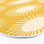 Boho Summer Sun Pattern IV Bright Yellow Bath Mat Gallery Image 3