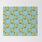 Funny retro lemon cartoon character pattern Throw Blanket Gallery Image 2