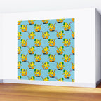 Funny retro lemon cartoon character pattern Wall Mural Gallery Image 2