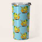 Funny retro lemon cartoon character pattern Travel Mug Gallery Image 2