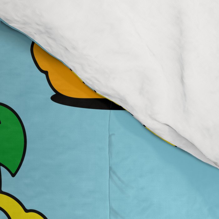 Funny retro lemon cartoon character pattern Comforter Gallery Image 4