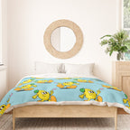 Funny retro lemon cartoon character pattern Duvet Cover Gallery Image 3