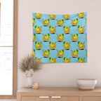 Funny retro lemon cartoon character pattern Wall Tapestry Gallery Image 2