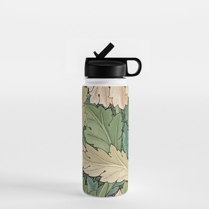 William Morris Acanthus Forest Green Water Bottle Gallery Image 1