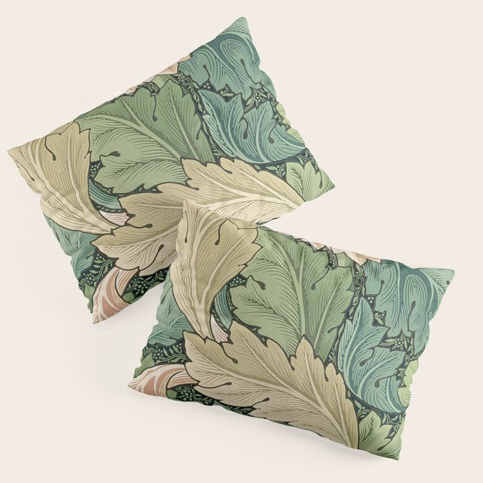 William Morris Acanthus Forest Green Pillow Sham Gallery Image 3