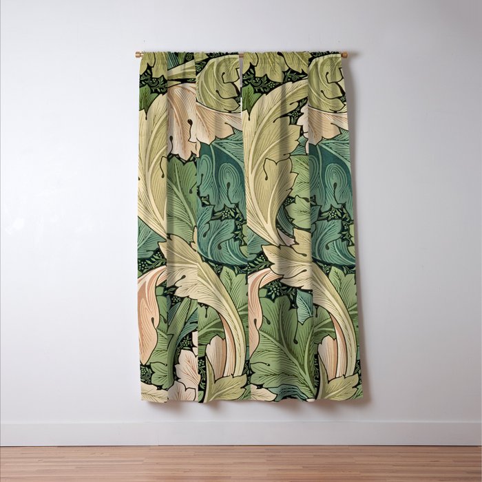 William Morris Acanthus Forest Green Window Curtain Gallery Image 3
