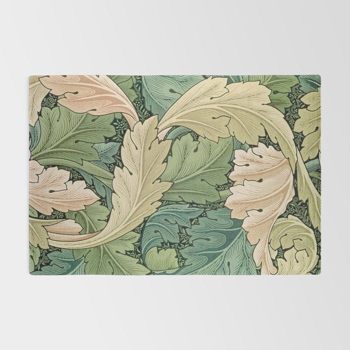 William Morris Acanthus Forest Green Rug Gallery Image 2