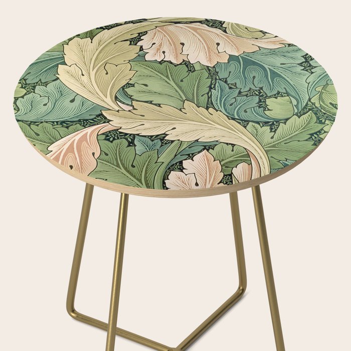 William Morris Acanthus Forest Green Side Table Gallery Image 2