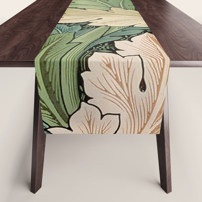 William Morris Acanthus Forest Green Table Runner Gallery Image 1