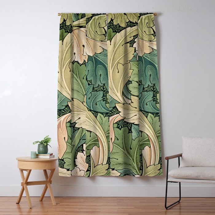 William Morris Acanthus Forest Green Window Curtain Gallery Image 5