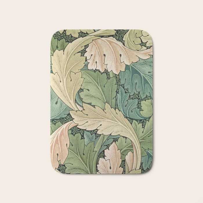 William Morris Acanthus Forest Green Bath Mat Gallery Image 1