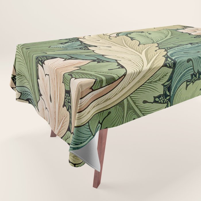 William Morris Acanthus Forest Green Tablecloth Gallery Image 1