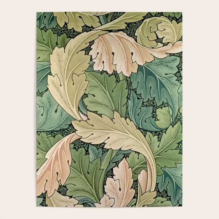 William Morris Acanthus Forest Green Poster Gallery Image 1