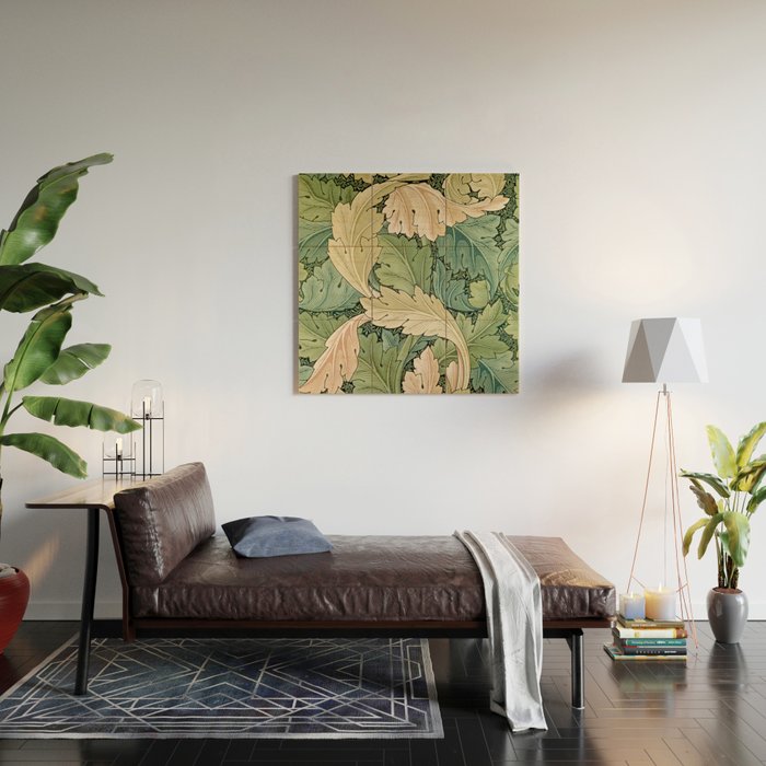 William Morris Acanthus Forest Green Wood Wall Art Gallery Image 2