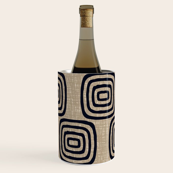 Mud Cloth Concentric Pattern 771 Black and Beige Wine Chiller Gallery Image 2