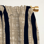 Mud Cloth Concentric Pattern 771 Black and Beige Window Curtain Gallery Image 2