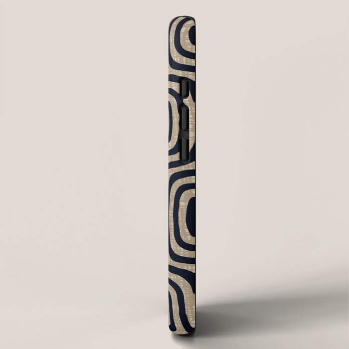 Mud Cloth Concentric Pattern 771 Black and Beige iPhone Case Gallery Image 2