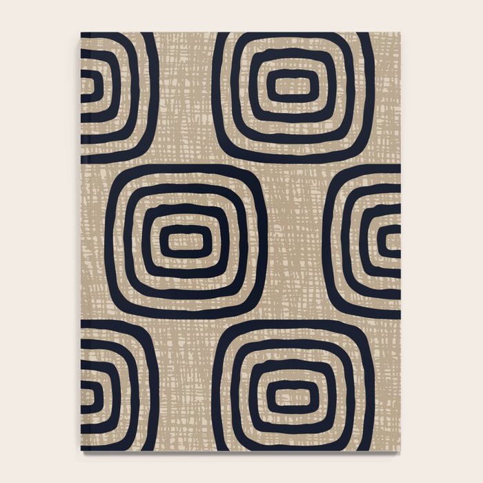 Mud Cloth Concentric Pattern 771 Black and Beige Notebook Gallery Image 4