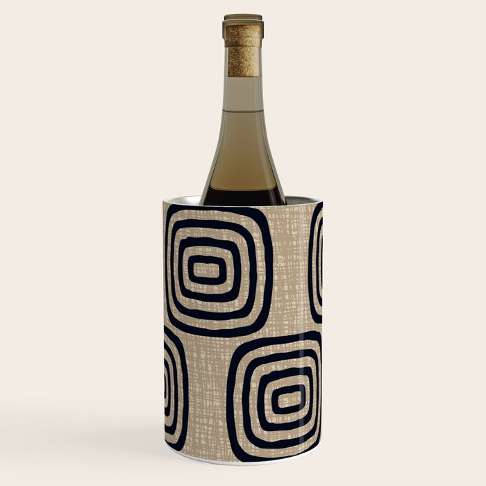 Mud Cloth Concentric Pattern 771 Black and Beige Wine Chiller Gallery Image 3
