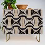 Mud Cloth Concentric Pattern 771 Black and Beige Credenza Gallery Image 1
