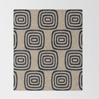 Mud Cloth Concentric Pattern 771 Black and Beige Throw Blanket Gallery Image 2