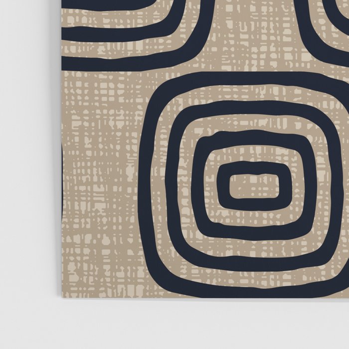 Mud Cloth Concentric Pattern 771 Black and Beige Poster Gallery Image 3