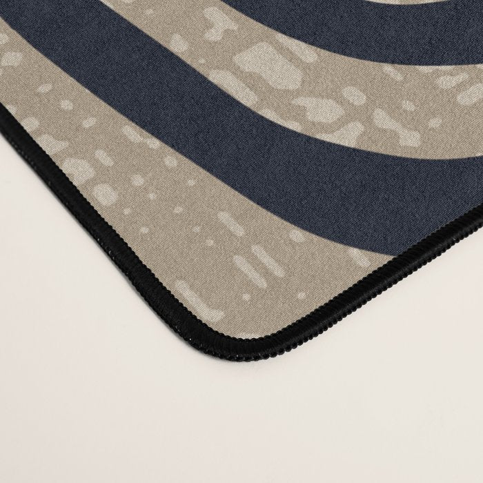 Mud Cloth Concentric Pattern 771 Black and Beige Desk Mat Gallery Image 4