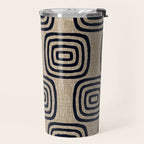 Mud Cloth Concentric Pattern 771 Black and Beige Travel Mug Gallery Image 2