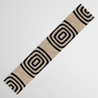 Mud Cloth Concentric Pattern 771 Black and Beige Table Runner Gallery Image 3