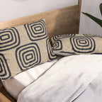 Mud Cloth Concentric Pattern 771 Black and Beige Pillow Sham Gallery Image 2